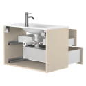 Тумба підвісна NATURA кашемір, МДФ, з умивальником JESSEL 800