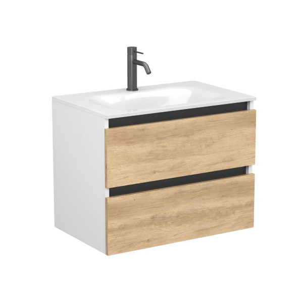 Тумба підвісна NATURA Дуб Небраска з умивальником JESSEL 700