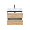 Тумба підвісна NATURA Дуб Небраска з умивальником JESSEL 700