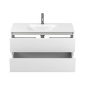Тумба підвісна NATURA біла матова з умивальником JESSEL 1000