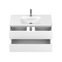 Тумба підвісна NATURA біла матова з умивальником JESSEL 1000