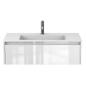 Тумба підвісна UNO біла глянцева з умивальником ERICA 1000