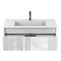 Тумба підвісна UNO біла глянцева з умивальником ERICA 1000