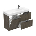 Тумба підлогова ALBA Толедо темне дерево з умивальником VIOLA 1200 R
