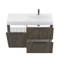 Тумба підлогова ALBA Толедо темне дерево з умивальником VIOLA 1200 R