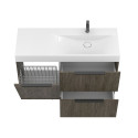 Тумба підлогова ALBA Толедо темне дерево з умивальником VIOLA 1200 R