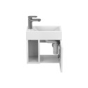 Тумба підвісна AURA біла глянцева з умивальником FARO