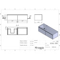 Тумба підвісна BASE МДФ фарбований Білий 0300n, soft-touch з умивальником JESSEL 1200 L