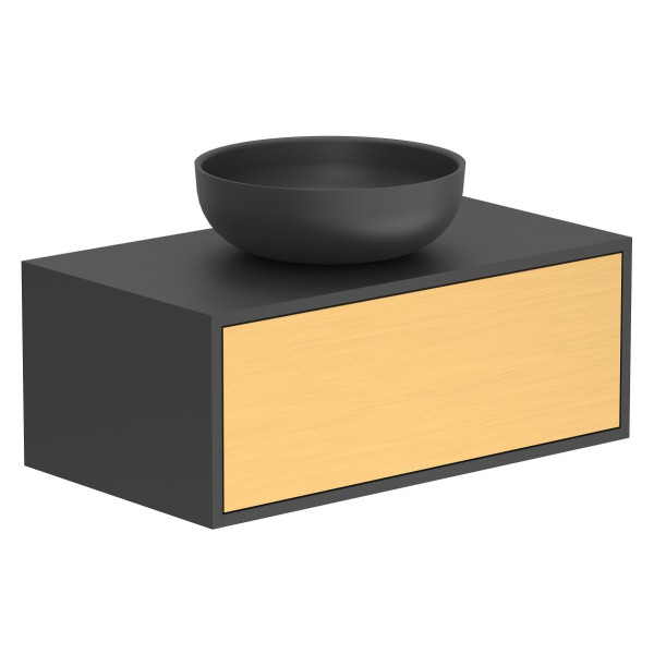 Тумба підвісна CLOUD 800 Пікасо золото з умивальником MOON