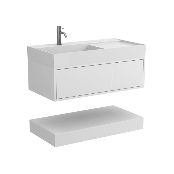 Тумба підвісна DUO Біла з умивальником SOUL 1000