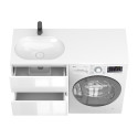 Тумба підвісна LUMO Біла глянцева з умивальником NEW YORK 1200 L