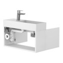 Тумба підвісна MINIMA біла матова з умивальником TONI 650
