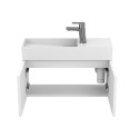 Тумба підвісна MINIMA біла матова з умивальником TONI 650