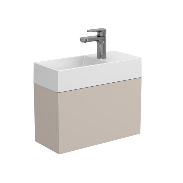 Тумба підвісна MINIMA сіра з умивальником COPPER 500