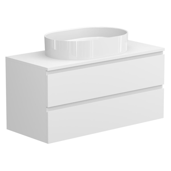 Тумба підвісна MONO 1000 Біла soft-touch з умивальником KIRA