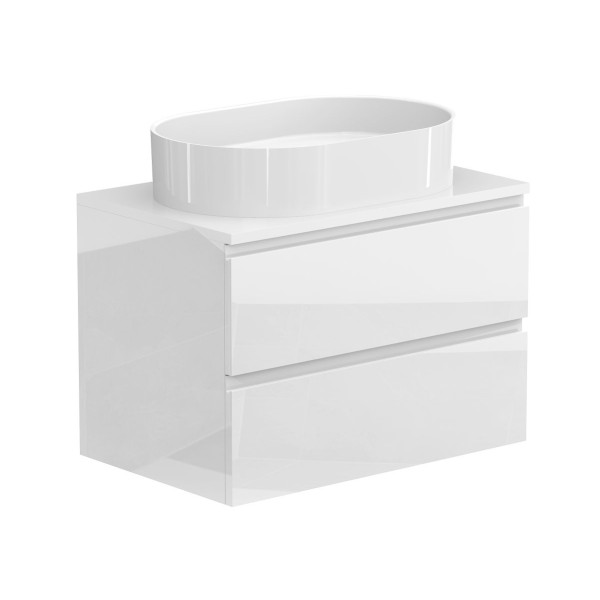 Тумба підвісна MONO 700 Біла глянцева з умивальником KIRA