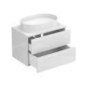 Тумба підвісна MONO 700 Біла глянцева з умивальником KIRA