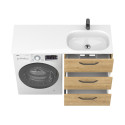 Тумба підлогова TESSA Дуб Гамільтон з умивальником LAKE 1250 R