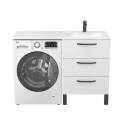 Тумба підлогова TESSA МДФ фарбований Білий 0300n, soft-touch з умивальником NEW YORK 1200 R