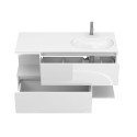 Тумба підвісна URBAN Біла глянцева з умивальником NEW YORK 1200 R