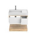 Тумба підвісна DUO Дуб Канзас з умивальником SOUL 800