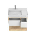 Тумба підвісна DUO Дуб Канзас з умивальником SOUL 800
