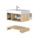 Тумба підвісна DUO Дуб Канзас з умивальником SOUL 800