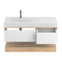 Тумба підвісна DUO Дуб Канзас з умивальником VIOLA 1200 L