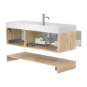 Тумба підвісна DUO Дуб Канзас з умивальником VIOLA 1200 L