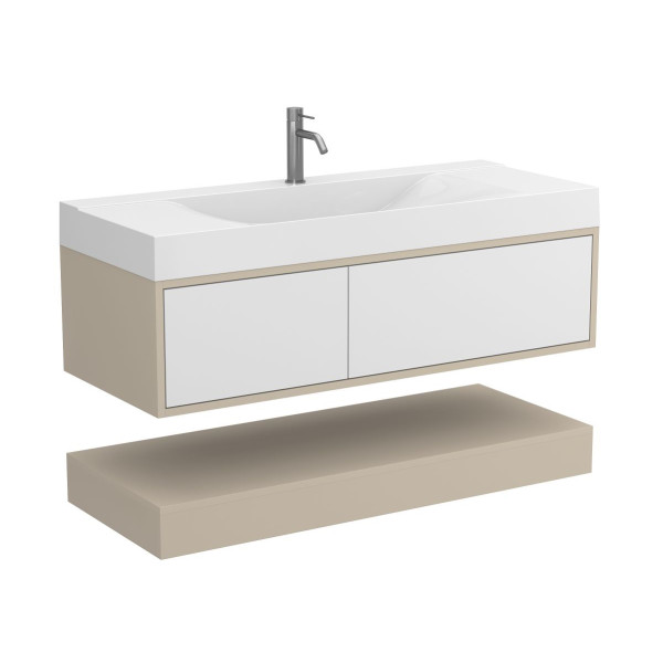 Тумба підвісна DUO Кашемір з умивальником FLY 1200