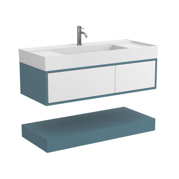 Тумба підвісна DUO Камінь зелений з умивальником SOUL 1200