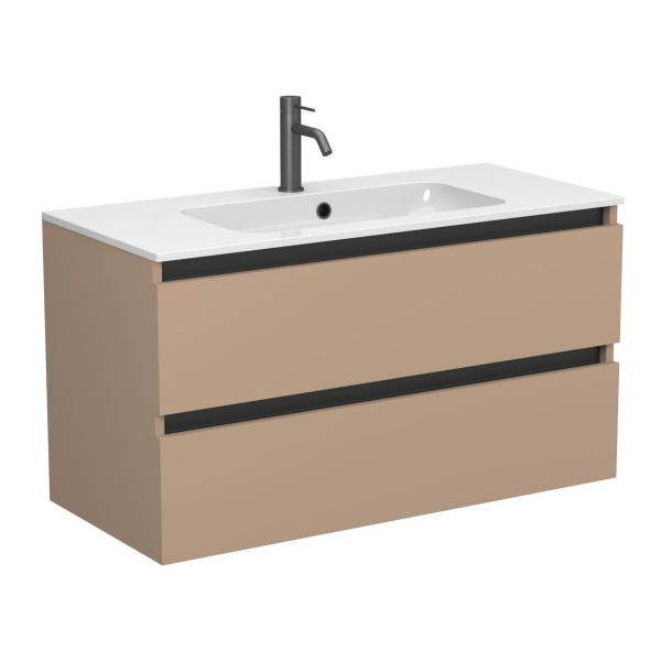 Тумба підвісна NATURA капучіно, з умивальником DELLA 1000