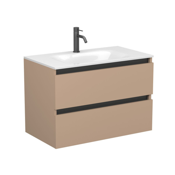 Тумба підвісна NATURA капучіно, з умивальником JESSEL 800