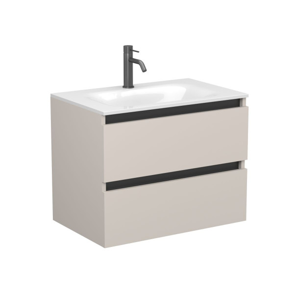 Тумба підвісна NATURA кашемір, ДСП з умивальником JESSEL 700