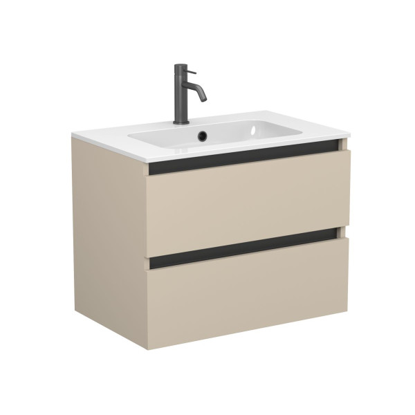 Тумба підвісна NATURA кашемір, МДФ, з умивальником DELLA 700