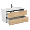 Тумба підвісна NATURA Дуб Небраска з умивальником JESSEL 1000