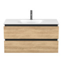 Тумба підвісна NATURA Дуб Небраска з умивальником JESSEL 1000