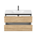 Тумба підвісна NATURA Дуб Небраска з умивальником JESSEL 1000
