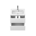 Тумба підвісна NATURA біла матова з умивальником DELLA 600