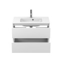 Тумба підвісна NATURA біла матова з умивальником DELLA 800