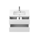 Тумба підвісна NATURA біла матова з умивальником DELLA 800