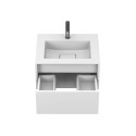 Тумба підвісна UNO біла матова з умивальником ERICA 600