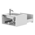 Тумба підвісна UNO біла матова з умивальником ERICA 600