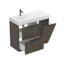 Тумба підлогова ALBA Толедо темне дерево з умивальником VIOLA 1000 L