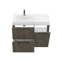 Тумба підлогова ALBA Толедо темне дерево з умивальником VIOLA 1000 L