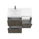 Тумба підлогова ALBA Толедо темне дерево з умивальником VIOLA 1000 L