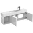 Тумба підвісна AURA біла глянцева з умивальником TONI 1050