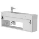 Тумба підвісна AURA біла глянцева з умивальником TONI 1050