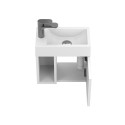 Тумба підвісна AURA біла soft-touch з умивальником FARO