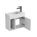 Тумба підвісна AURA біла матова з умивальником TONI 450